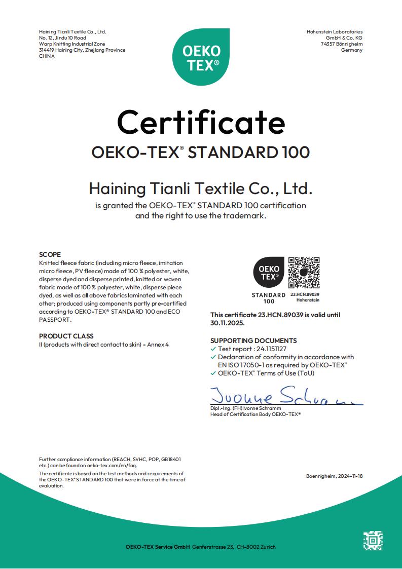 OEKO-TEX°STANDARD100
